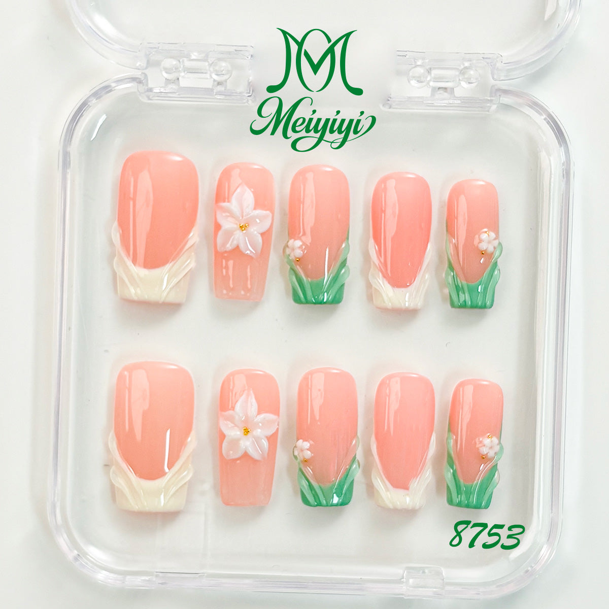 8753-MYY's designer original high-end design customized luxury hand-painted wearable nail art