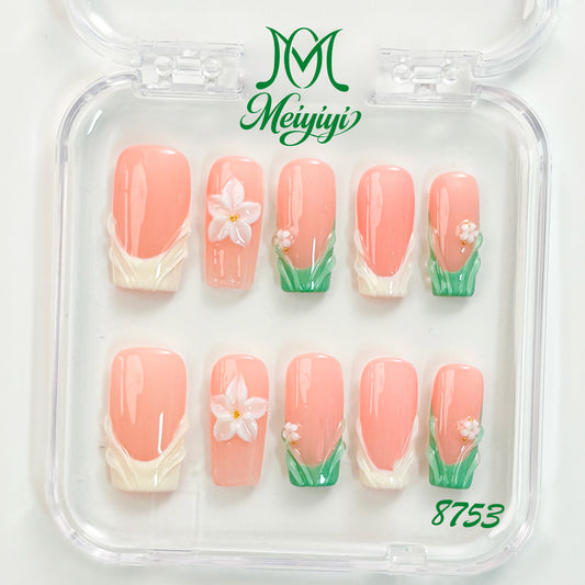 8753-MYY's designer original high-end design customized luxury hand-painted wearable nail art