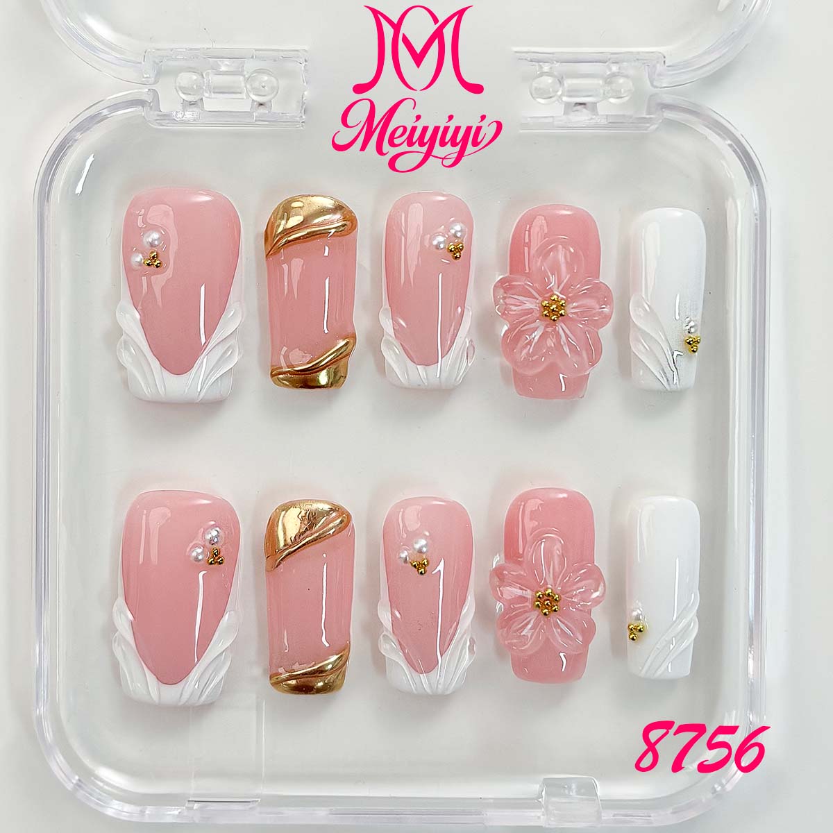 8756-MYY's designer original high-end design customized luxury hand-painted wearable nail art