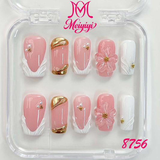 8756-MYY's designer original high-end design customized luxury hand-painted wearable nail art