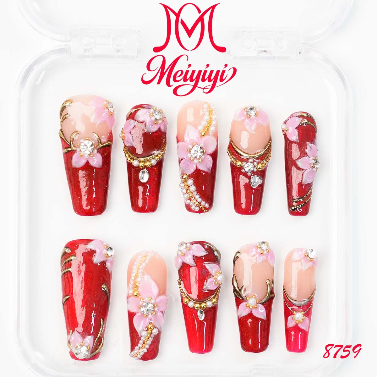 8759-MYY's designer original high-end design customized luxury hand-painted wearable nail art