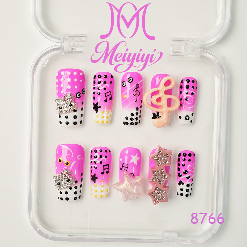 8766-MYY's designer original high-end design customized luxury hand-painted wearable nail art