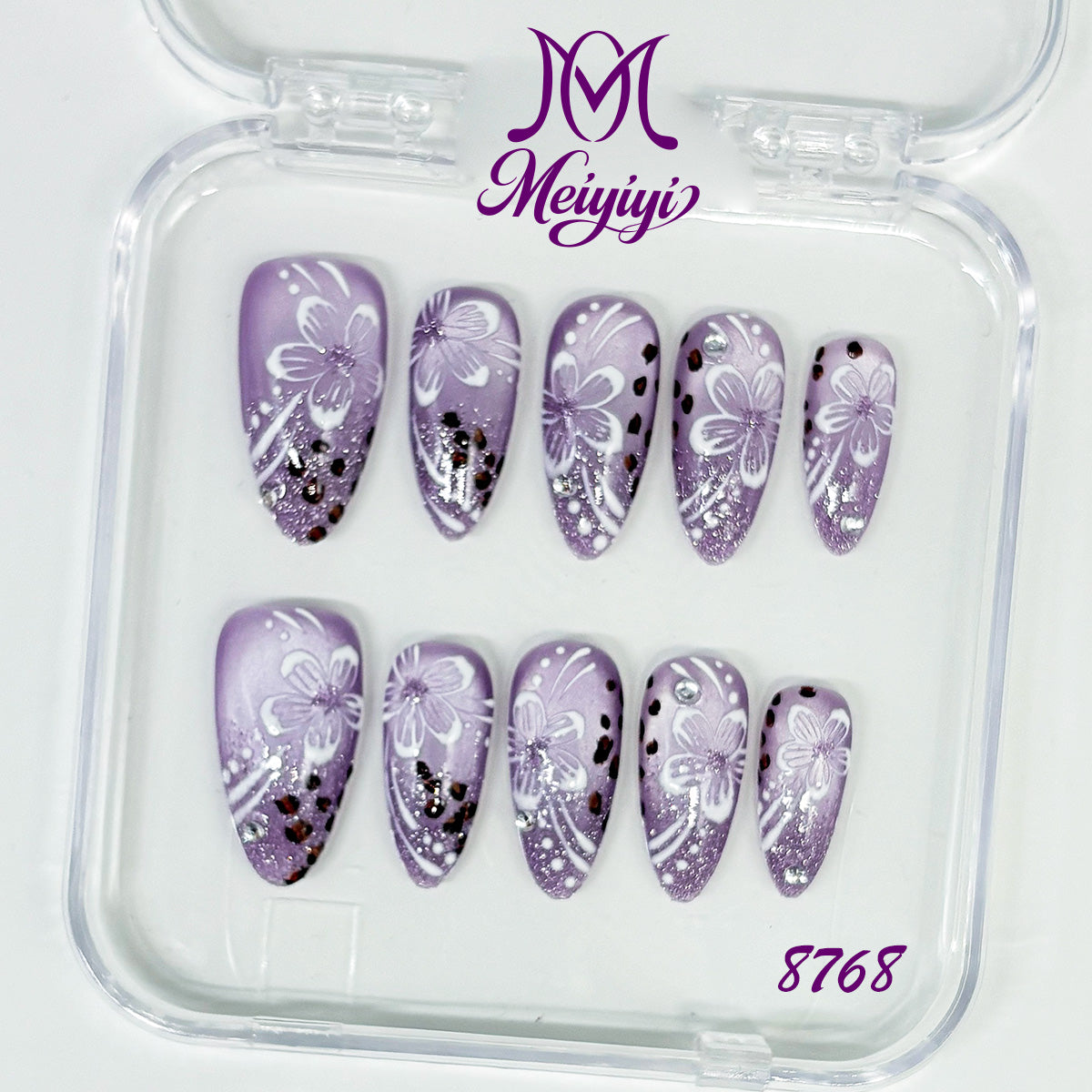 8768-MYY's designer original high-end design customized luxury hand-painted wearable nail art