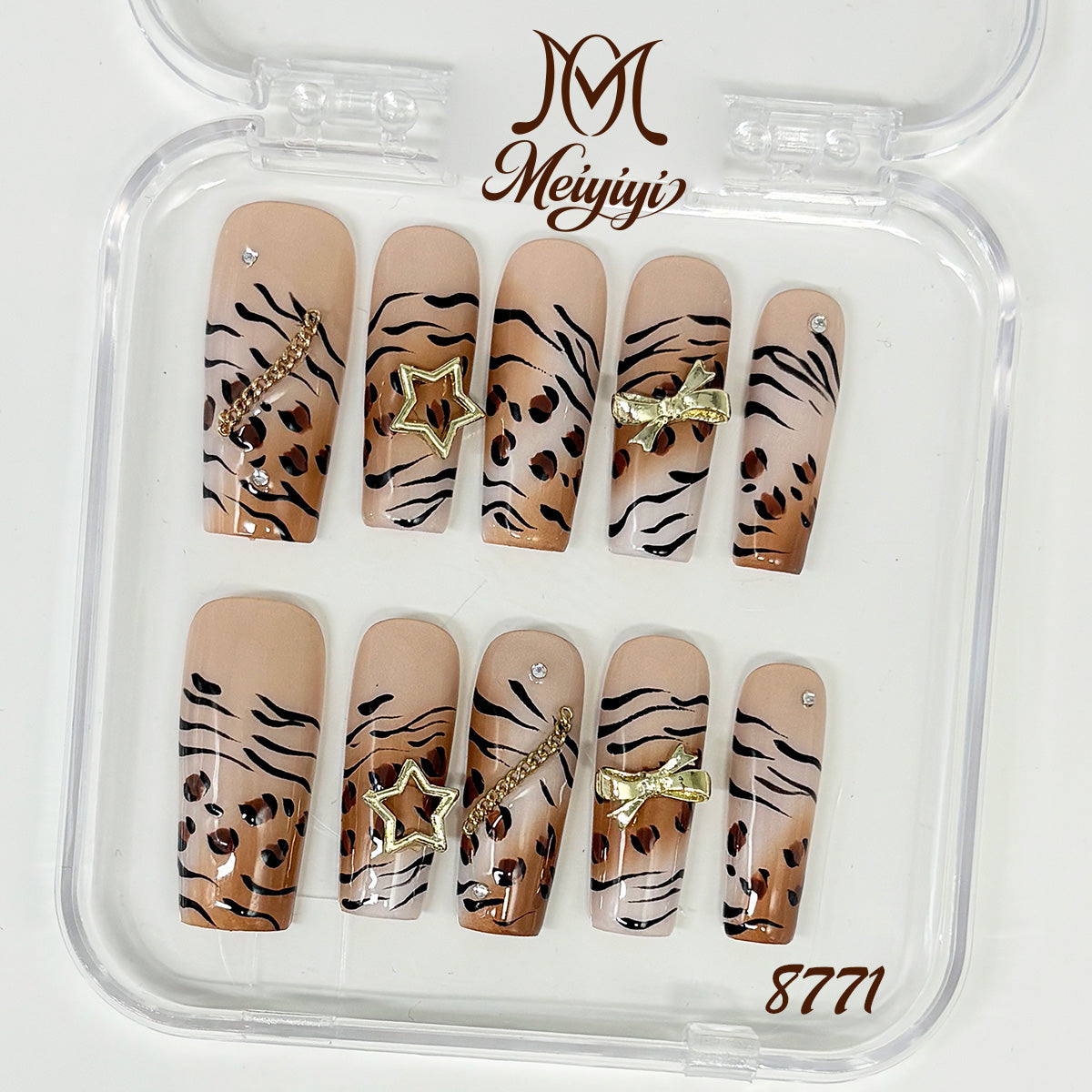 8771-MYY's designer original high-end design customized luxury hand-painted wearable nail art