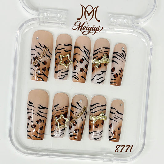 8771-MYY's designer original high-end design customized luxury hand-painted wearable nail art