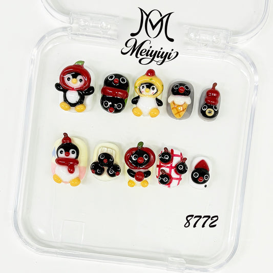 8772-MYY's designer original high-end design customized luxury hand-painted wearable nail art