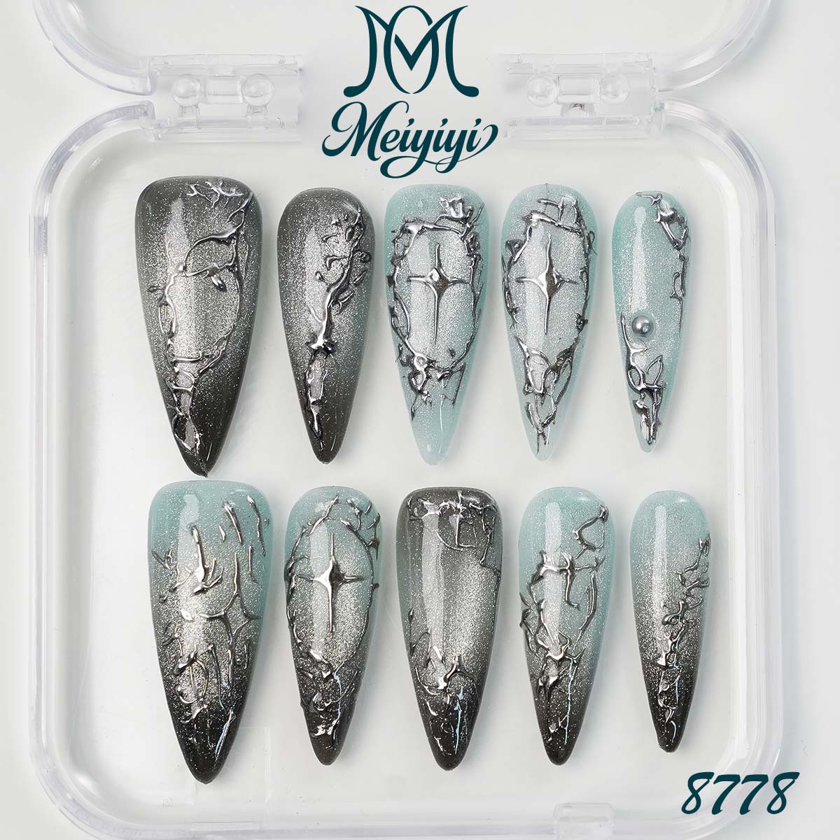 8778-MYY's designer original high-end design customized luxury hand-painted wearable nail art