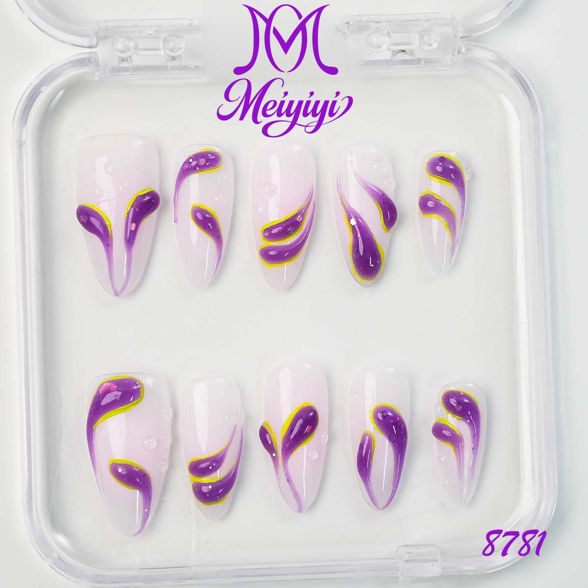 8781-MYY's designer original high-end design customized luxury hand-painted wearable nail art